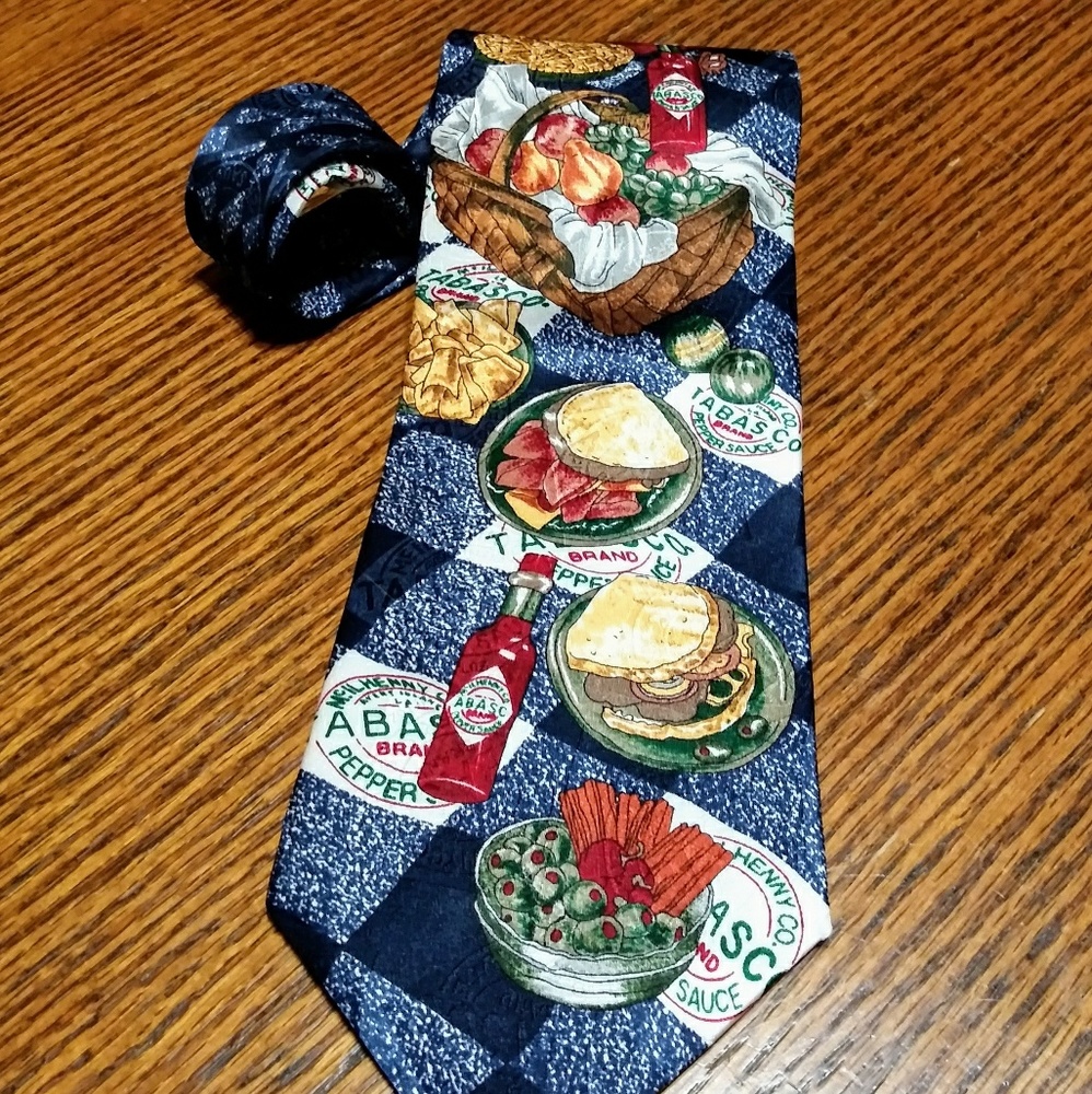 Tabasco Hot Sauce Picnic Themed Men's Tie